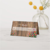 Monogramm Herz mit Wildblumen | PLATZKARTEN (Rückseite)