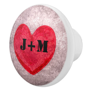 Monogramm Herz Stonewashed Keramikknauf