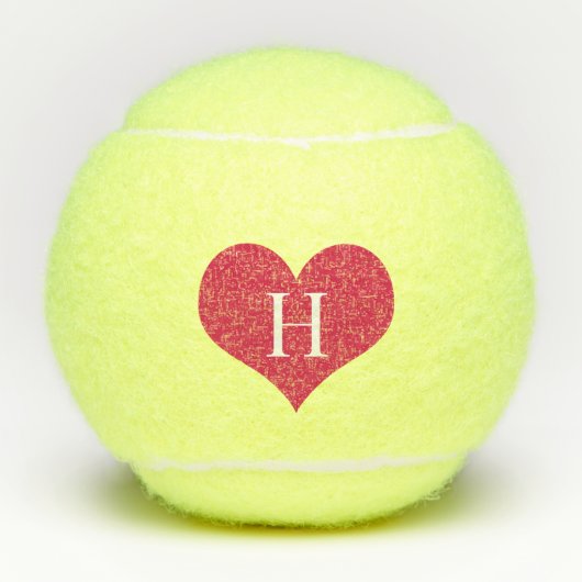 Monogramm Herz Tennisbälle (Vorderseite)