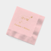 Monogramm Herz und Pfeil Servietten Mit Folie (Links)