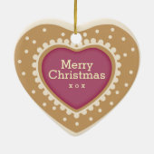 Monogramm-Herz-Zuckerplätzchen Keramik Ornament (Hinten)