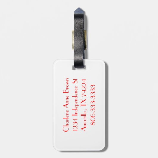 Monogramm-Herzen Gepäckanhänger (Rückseite vertikal)