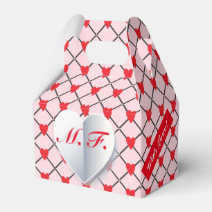 Monogramm-Herzen-Muster "Mit Liebe" Gefallen-Box Geschenkschachtel