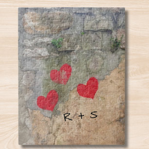 Monogramm-Herzen Puzzle