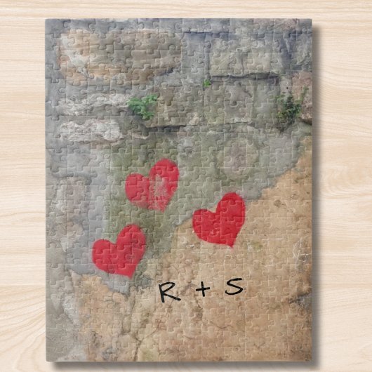 Monogramm-Herzen Puzzle