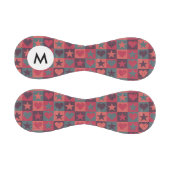 Monogramm-Herzen- und Sterne-Muster Rosa Baseball (Paneele)