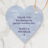 Monogramm Herzkronen Wappen lila Silberhochzeit Geschenkanhänger (Rückseite)