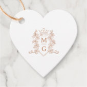 Monogramm Herzkronen Wappen Rose Goldhochzeit Geschenkanhänger (Vorderseite)
