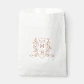 Monogramm Herzkronen Wappen Rose Goldhochzeit Geschenktütchen (Vorderseite)