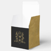 Monogramm Herzkronenhochzeit Wappen Geschenkschachtel (Geöffnet)