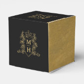 Monogramm Herzkronenhochzeit Wappen Geschenkschachtel (Rückseite)