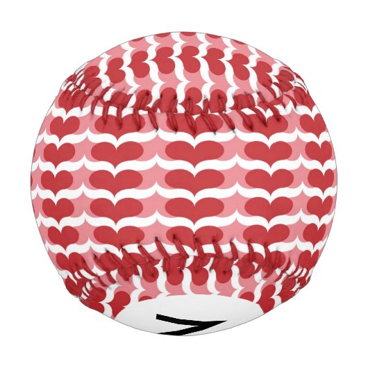 Monogramm Herzmuster Baseball (Rückseite)