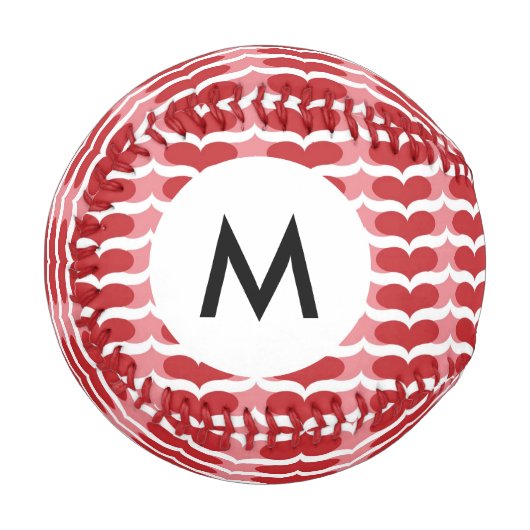 Monogramm Herzmuster Baseball (Vorderseite Links)