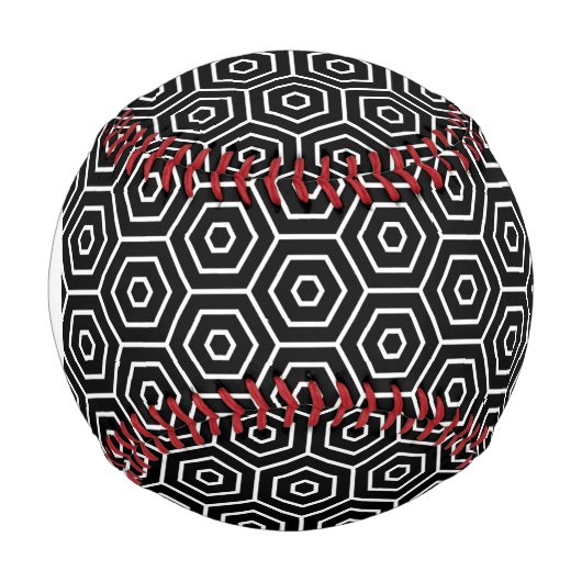 Monogramm Hexagons Texturgeometrie Baseball (Vorderseite)