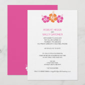 Monogramm Hibiskus Blume Hochzeit Einladung (Vorne/Hinten)