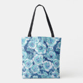 Monogramm HIBISKUS-PRÄMIE blauer tropischer Tasche (Rückseite)