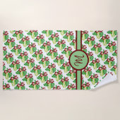 Monogramm-Hibiskus Strandtuch (Vorderseite)