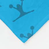 Monogramm Himmelblau hellblauer schwarzer Kreis Fleecedecke (Ecke)