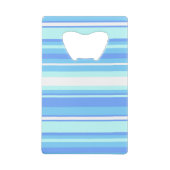 Monogramm Himmelsblau Streifen Geldkarten Flaschenöffner (Rückseite)