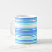 Monogramm Himmelsblau Streifen Kaffeetasse (Vorderseite Links)