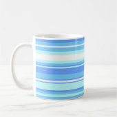 Monogramm Himmelsblau Streifen Kaffeetasse (Links)