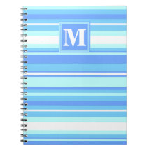 Monogramm Himmelsblau Streifen