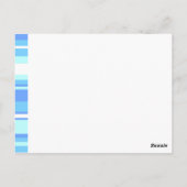 Monogramm Himmelsblau Streifen Postkarte (Rückseite)