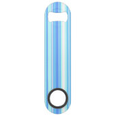 Monogramm Himmelsblau Streifen Speedflaschenöffner (Rückseite)