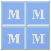 Monogramm Himmelsblau Streifen Stoff (Nahaufnahme)