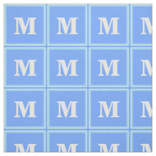 Monogramm Himmelsblau Streifen Stoff