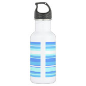 Monogramm Himmelsblau Streifen Trinkflasche (Rückseite)