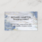 Monogramm | Hintergrund aus blauem Marmor Visitenkarte (Rückseite)