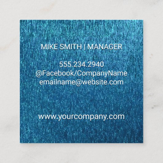 Monogramm| | Hintergrund der dunkelblauen Textur Quadratische Visitenkarte (Rückseite)