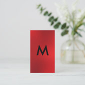 Monogramm | Hintergrund der roten Textur Visitenkarte (Stehend Vorderseite)