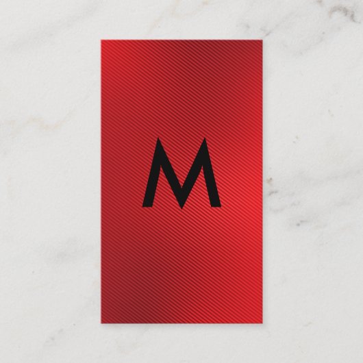 Monogramm | Hintergrund der roten Textur Visitenkarte (Vorderseite)