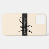 Monogramm Hintergrund für antike weiße Farbe Case-Mate iPhone Hülle (Rückseite (Horizontal))