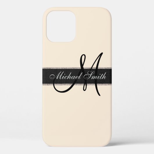 Monogramm Hintergrund für antike weiße Farbe Case-Mate iPhone Hülle (Rückseite)