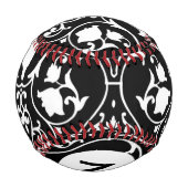 Monogramm - Hintergrund für eine antike Schriftrol Baseball (Rückseite)