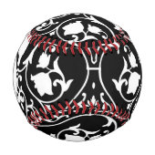 Monogramm - Hintergrund für eine antike Schriftrol Baseball (Vorderseite)