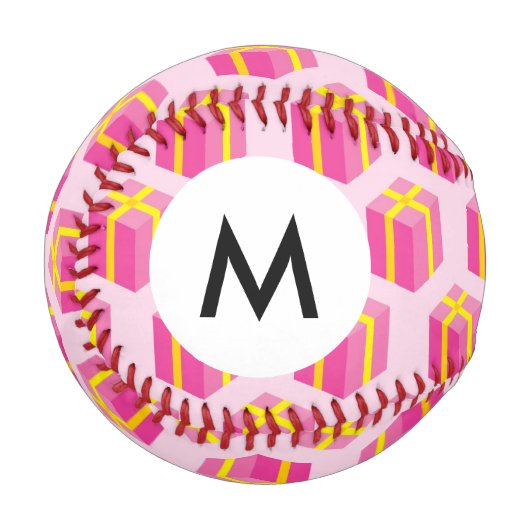 Monogramm Hintergrund mit Geschenken Baseball (Vorderseite Links)