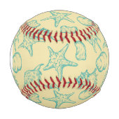 Monogramm Hintergrund mit Muscheln. Handgezeichnet Baseball (Vorderseite)