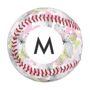 Monogramm Hintergrund mit Schmetterling Baseball