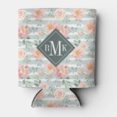 Monogramm hinzufügen | Alicia Rose Streifenmuster Dosenkühler (Vorderseite)