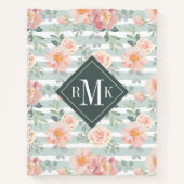 Monogramm hinzufügen | Alicia Rose Streifenmuster Notizblock (Vorderseite)