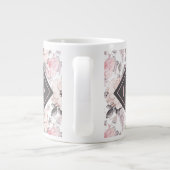 Monogramm hinzufügen| Klassisches rosa und graues Jumbo-Tasse (Rückseite)