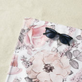 Monogramm hinzufügen| Klassisches rosa und graues Strandtuch (Beispiel)