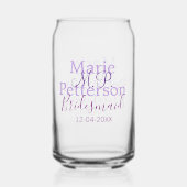 Monogramm hinzufügen Name Brief Brautjungfrauen Dosenglas (Rückseite)