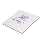 Monogramm hinzufügen Name Brief Brautjungfrauen Fliese (Seite)