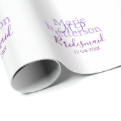 Monogramm hinzufügen Name Brief Brautjungfrauen Geschenkpapier (Rolleneckpunkt)