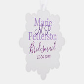 Monogramm hinzufügen Name Brief Brautjungfrauen Ornament Karte (Rechts)